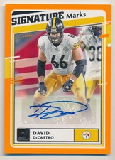 DAVID DeCASTRO 2020 Panini Donruss Football ORANGE SIGNATURE MARKS AUTO STEELERS