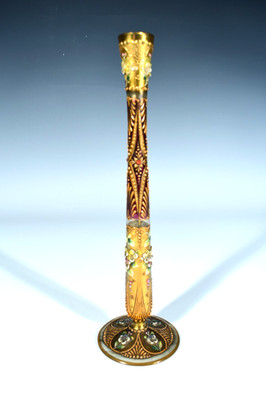 Ludwig MOSER Karlsbad Glasvase ° Historismus Soliflore um 1885 ° rares Modell