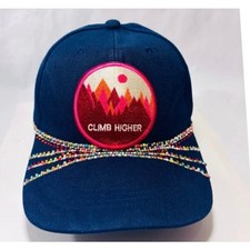 Handmade Navy Blue Rhinestone Bling Glam Activewear Streetwear Baseball Cap Hat