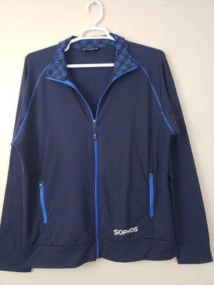 RARE Boardroom Eco Apparel Sophos Cyber Security Mens Jacket Size L Navy Zip