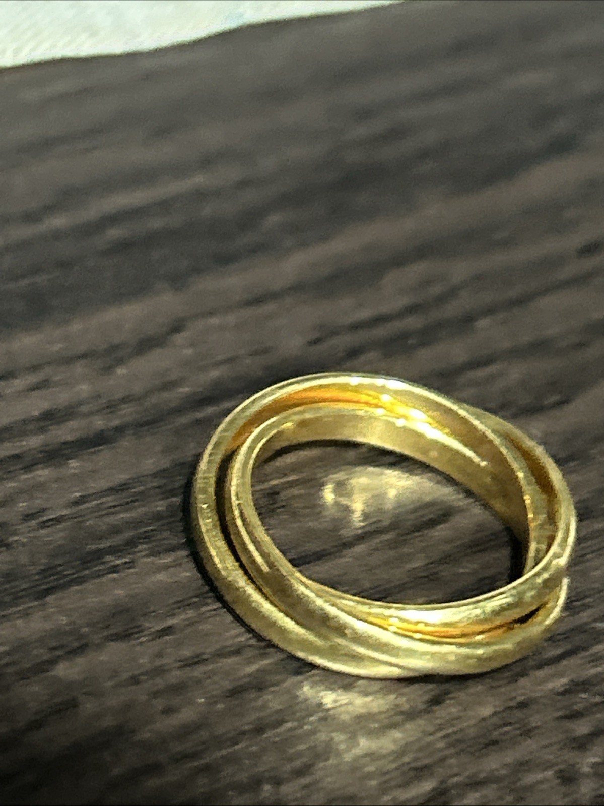 Triple Interlocking Rolling Thin Band Ring in 14-… - image 2