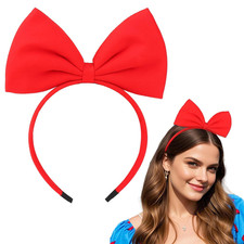 Red Bow Headbands for Women Girls Red Hair Bow Headband Cute Hairband Cosplay He