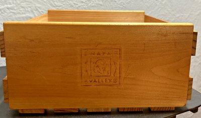 #ad Napa Valley Box Co 54 CD Double Storage Box Natural Wood Crate Holder Organizer $24.98