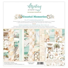 Mintay Papers - Coastal Memories 12x12 Paper Set + Bonus Sheet Scrapbook Journal