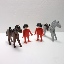 Geobra Playmobil Animals Horses Saddle Figure Spotted Pony Brown Poseable Lot