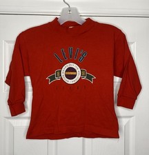Vintage Levi s Jeans Kids Long Sleeve Shirt Red 7 USA