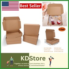 6-Pack Kraft Cardboard Shipping Gift Boxes 12x9x3 inches