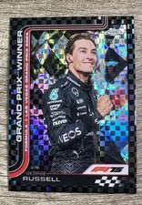George Russell 2025 Topps Chrome F1 Black Checker Refractor 9/10 Mercedes-AMG