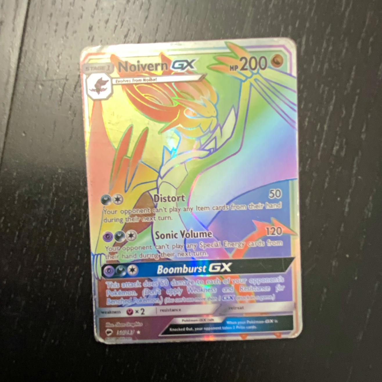 Noivern GX 160/147 Burning Shadows Rainbow Rare Full Art Holo Eng