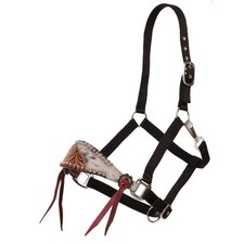 Showman Cowpuncher Black Nylon Bronc Halter