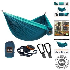Super Lightweight Parachute Camping Hammock with Tree Straps - 500 lbs Capacity