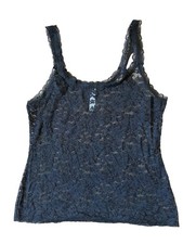 Gillian O'Malley Y2K Whimsigoth WitchyCore Lace Tank Cami Top XL Black Coquette
