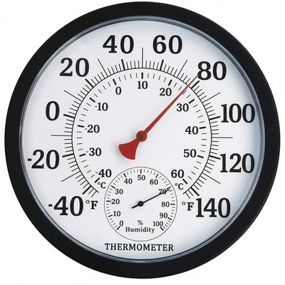 10 Inch  Indoor Outdoor  , Analog Wall  with Hygrometer Humidity , for3249