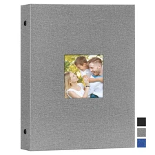 Photo Album 9x12, Linen Hard Cover Acid Free Slip Slide in Photo Albums Sleev...