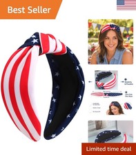 Soft Stretchy American Flag Headband   Comfortable 4th of July Hair Accessory