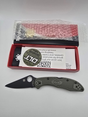 NEW Spyderco C11FPCWODBK Delica 4 OD Green FRN TiNC CPM Cru-Wear DLT Cruwear