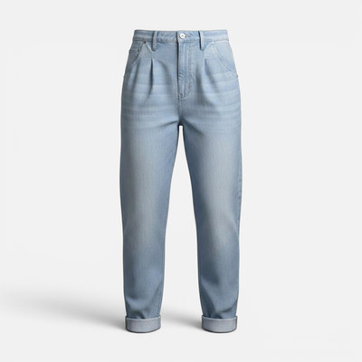 Mavi Damen Hose Dora Jeans High-Rise,Pleated Baggy Jeans, Hellblau, W26 L29