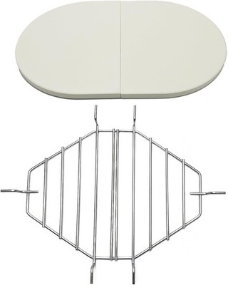 Ceramic Heat Reflector Plates and Roaster Drip Pan Racks Replacement for Primo O