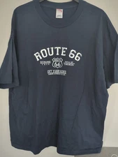 Kicks On Route 66 Navy Blue Short Sleeve T Shirt Main Street USA Size XXXL 3XL