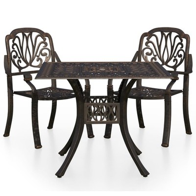 Bistro Set Patio Table and Chair Bistro Table Outdoor Cast Aluminum vidaXL