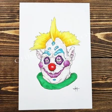 Killer Klowns From Space Bibo Original Drawing Painting Artwork Chris Oz Fulton