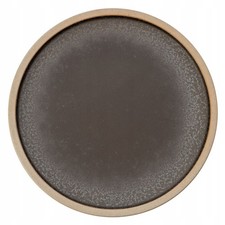 Flacher Teller 26 cm Beige Porzellan Neu