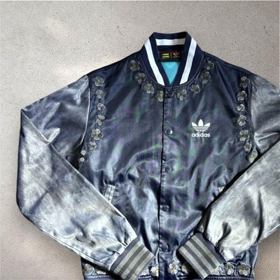 Adidas Men L Limited VhtfFloral Embroidery L Sukajan Navy Rare