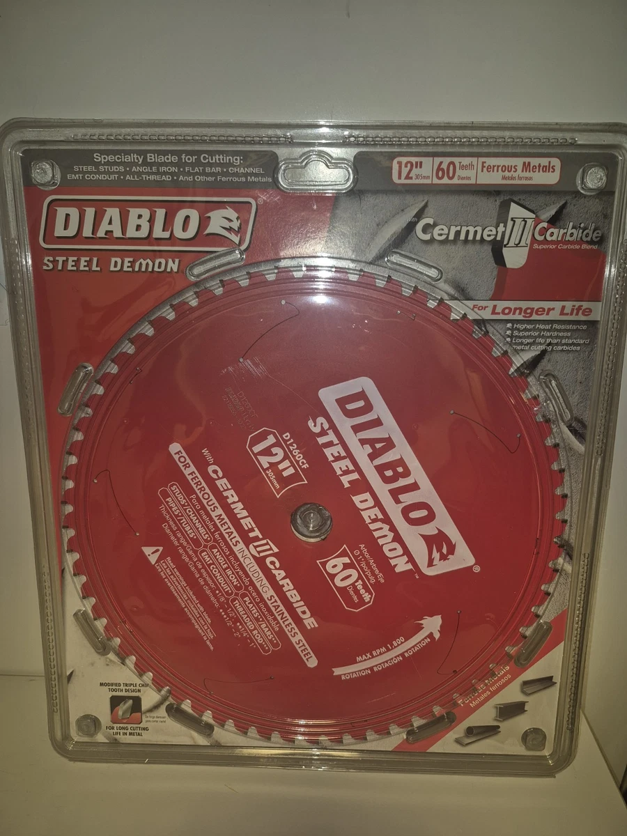 Freud Diablo D1260CF 12-Inch 60-Tooth Cermet II Carbide Saw Blade - For Cutting Metal