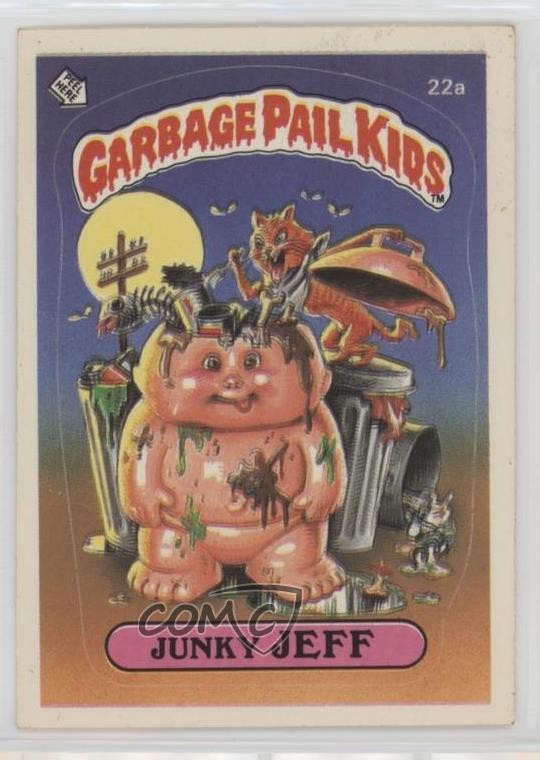 1985 Topps Garbage Pail Kids Series 1 Matte Junky Jeff (One Star Back) #22a d8k