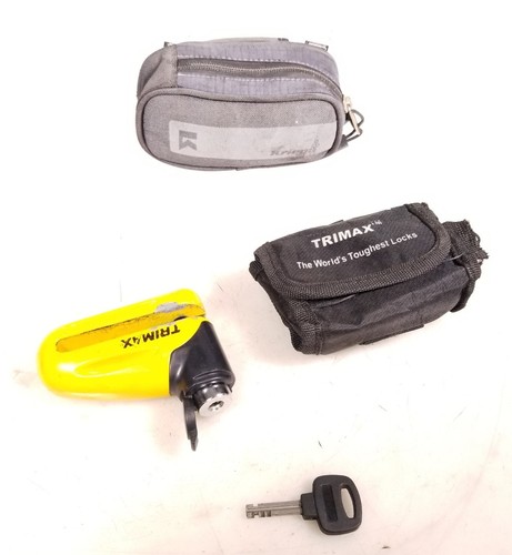 Trimax T-645S Motorcycle Rotor Disc Lock Yellow with Pouch Free Shipping
