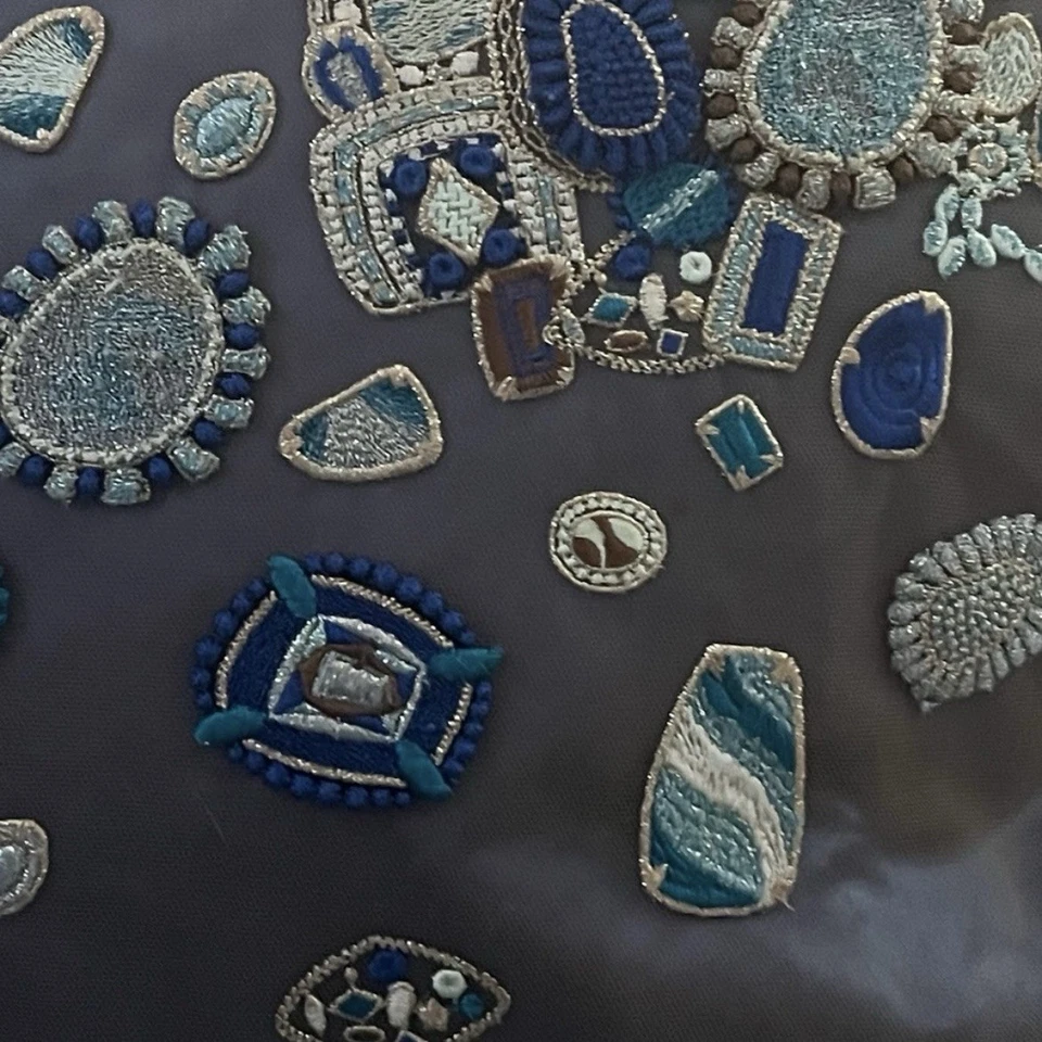 Missoni Home $1200 Silk Embroidered Throw Pillow 16x16 - Image 4 of 4