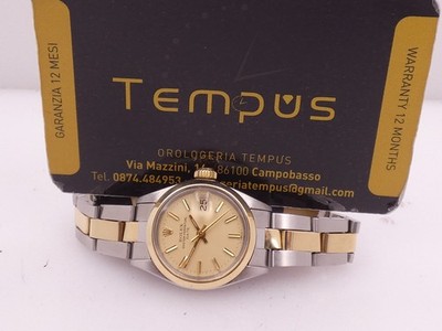 ROLEX DATEJUST LADY 6916 JAHR 1972 AUTOMATIK LÜNETTE AUS 18KT GEHÄUSE AUS STAHL