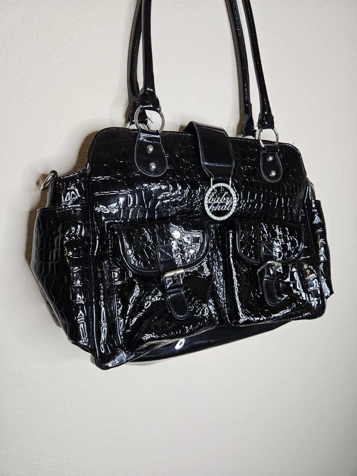 Y2K Baby Phat Faux Alligator Croc Leather Shoulder Hand Bag Purse Rhinestone - Image 2 of 4