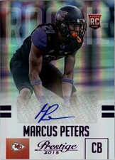 2015 Prestige Rookie Autographs Purple #265 Marcus Peters Auto /100 - FB