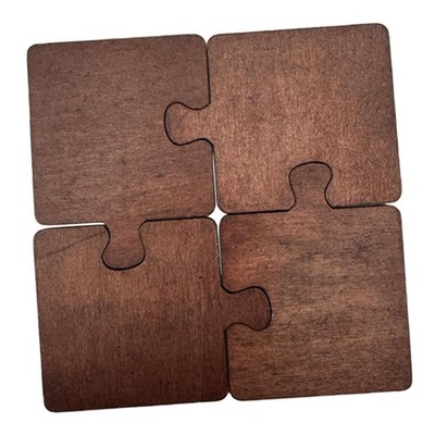 4 Stück Holzpuzzle Untersetzer Tasse Untersetzer für Büro Küche Esszimmer