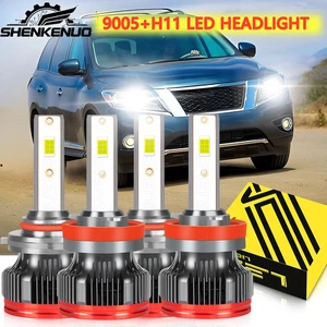 9005+H11 LED Phares KIT Ampoules combo 6000K Haute et faible faisceau blanc brillant