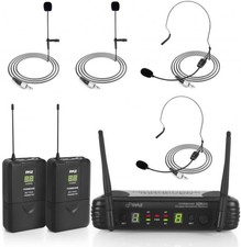 Pyle PDWM3400 2 Channel Wireless Microphone System - Black Open Box 