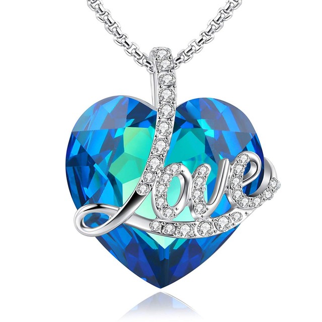 ENGRAVED LOVE HEART NECKLACE ANNIVERSARY GIFTS FOR WIFE GIRLFRIEND