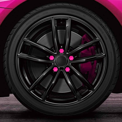20 x Radmutter Radschrauben Kappen Abdeckungen 17mm Universal Rosa NC 40 - Bild 5 von 6