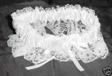 White Satin And Lace Garter - New