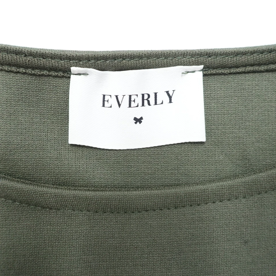 Camiseta Everly Para Mujer Grande Verde Rayón Recortada Jersey Manga Corta Elastizada Foto 3 de 4