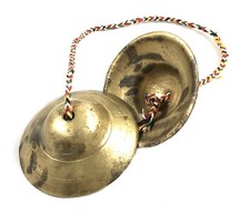 Bronze Holy Tradition Manjeera Indian Musical Instrument Pair Of Cymbals G53-833
