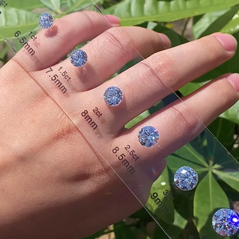 Juego de tabla comparativa tamaño anillo referencia 5A circonio cúbico herramienta de prueba con caja Foto 2 de 4