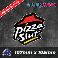 Pegatina Pizza Puta Divertida Laptop Coche Ventana Parachoques JDM Calcomanía 4x4 Cabaña 4x4 ute