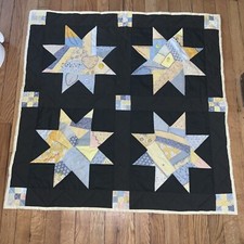 Wall Hanging Baby Or Lap Stars Reproduction 30s Feedsack Prints 36"x36" Handmade