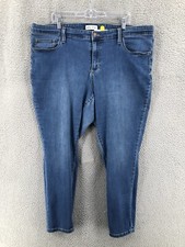 Ava  Viv Skinny Jeans Women's Plus Size 22W Stretch Blue Denim 9950