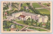 Excelsior Springs Missouri~US Veterans Hospital Aerial View~Linen Postcard