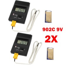 2x 902C Digital LCD Thermometer Temperature Reader Meter Sensor K Type Probe UK