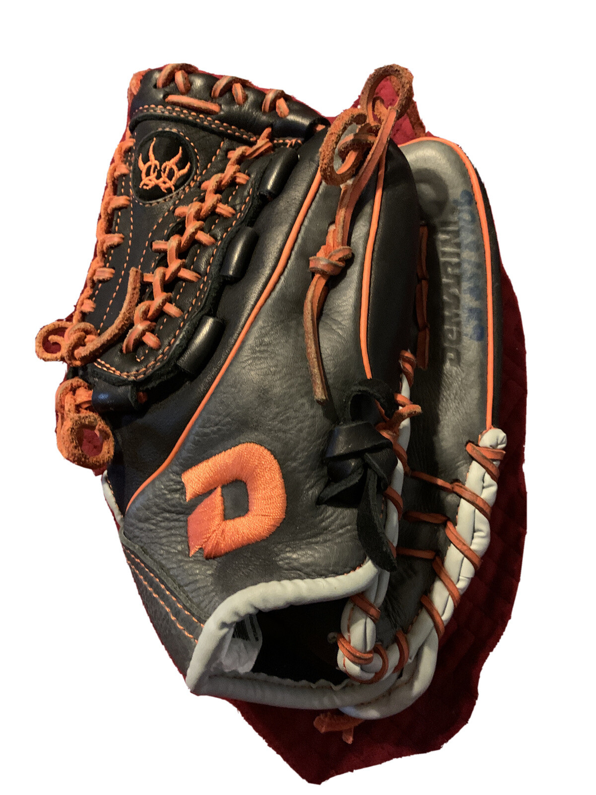 orange baseball glove