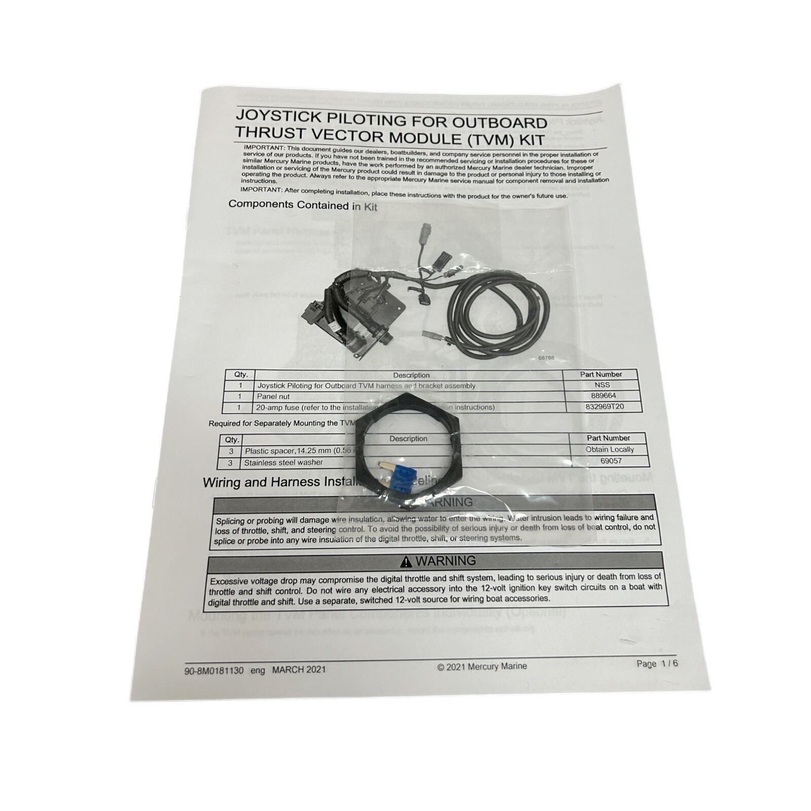 Mercury Joystick Piloting for Outboard Thrust Vector Module TVM  